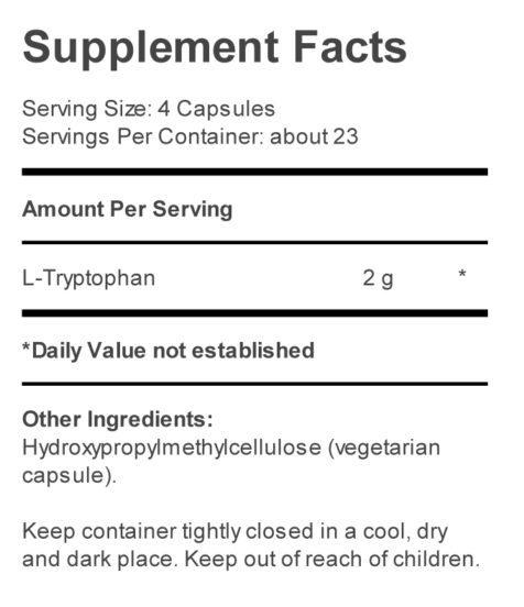 L-Tryptophan 90ct Capsules-127